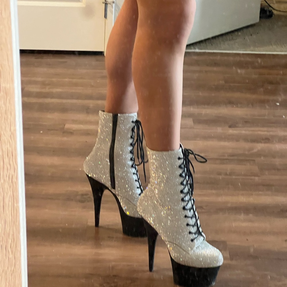 Pleaser adore Rhinestone Ankle Boots size 12 ADORE-1020RS